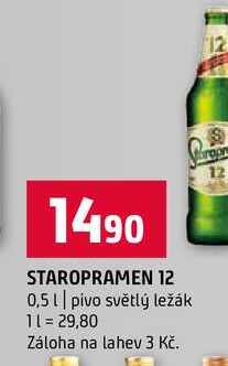 STAROPRAMEN 12 0,5l pivo světlý ležák