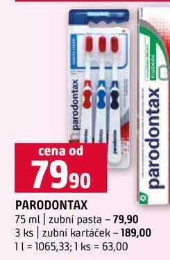 PARODONTAX 75 ml zubní pasta 3 ks zubní kartáček