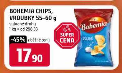 BOHEMIA CHIPS, VROUBKY 55-60 g vybrané druhy