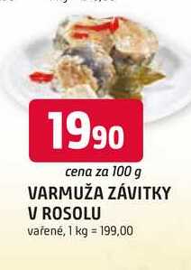 VARMUŽA ZÁVITKY V ROSOLU vařené, 100 g