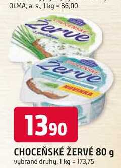 CHOCEŇSKÉ ŽERVÉ 80 g vybrané druhy