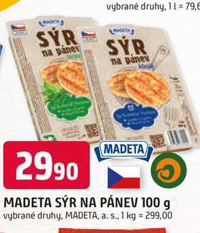 MADETA SÝR NA PÁNEV 100 g 