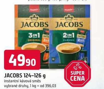 JACOBS 124-126 g instantní kávová směs vybrané druhy