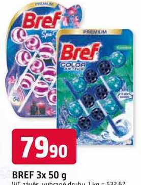 Bref Color Aktiv WC blok 3x50ml, vybrané druhy 150g