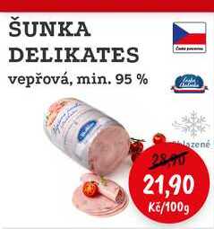 ŠUNKA DELIKATES vepřová, min. 95% 100g 