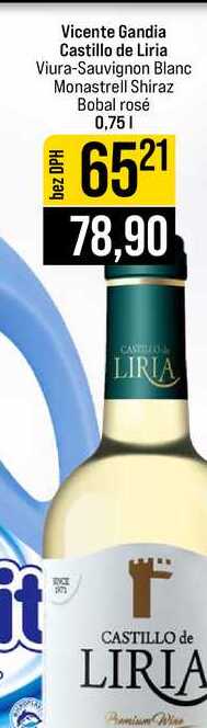 Vicente Gandia Castillo de Liria Viura-Sauvignon Blanc Monastrell Shiraz Bobal rosé 0,75l