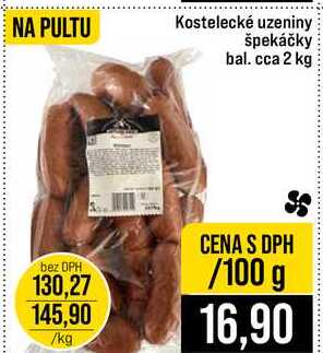 Kostelecké uzeniny špekáčky bal. cca 2 kg 100g