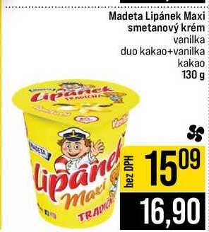 Madeta Lipánek Maxi smetanový krém vanilka duo kakao+vanilka kakao 130 g