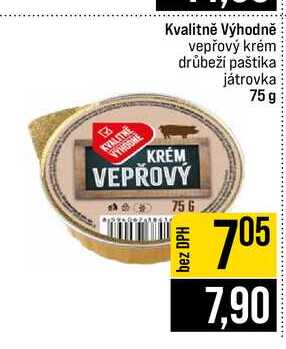 Kvalitně výhodně vepřový krám drubeží paštika játrovka 75g