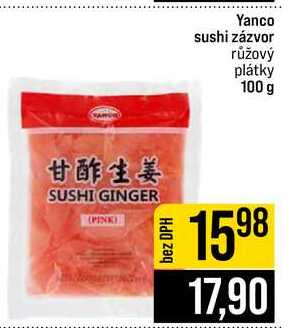 Yanco sushi zázvor růžový plátky 100 g 