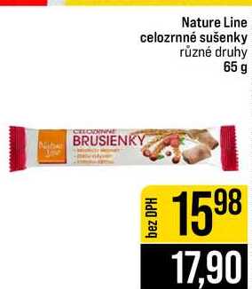 Nature Line celozrnné sušenky různé druhy 65 g  