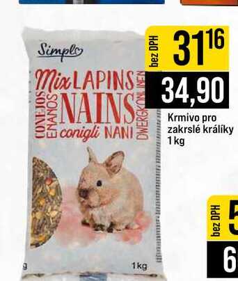Krmivo pro zakrslé králíky 1kg