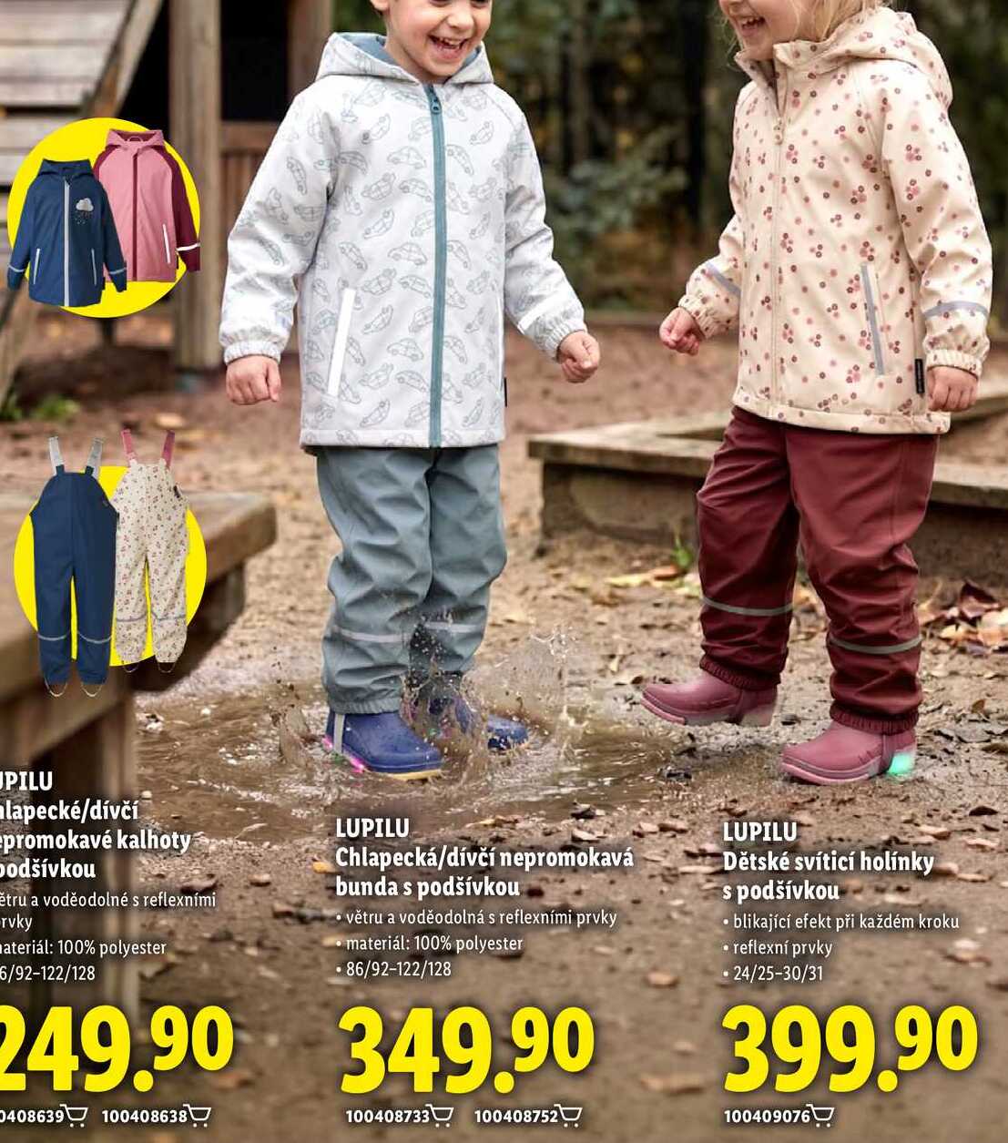 LUPILU Chlapecká/dívčí nepromokavá bunda s podšívkou