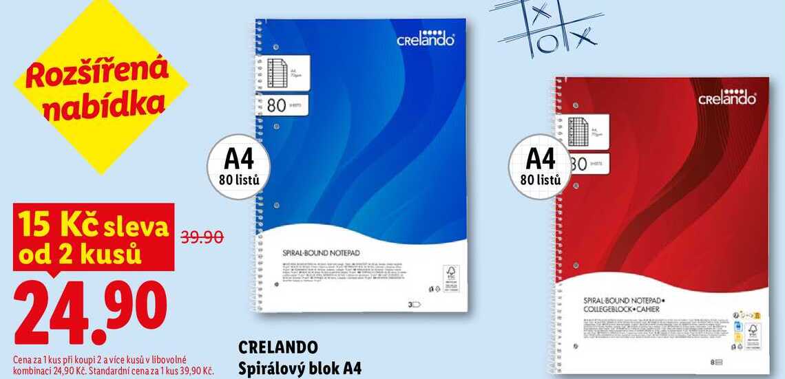 CRELANDO Spirálový blok A4