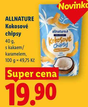 ALLNATURE Kokosové chipsy, 40 g