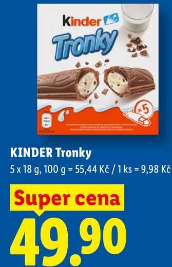 KINDER Tronky, 5 x 18 g