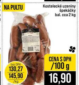 Kostelecké uzeniny špekáčky bal. cca 2 kg 100g