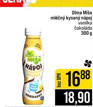 Olma Míša mléčný kysaný nápoj vanilka čokoláda 300 g