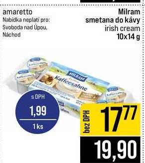 Milram smetana do kávy irish cream 10x14 g  v akci