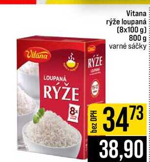Vitana rýže loupaná 8x100 g 800 g varné sáčky 
