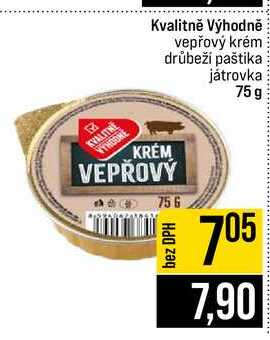 Kvalitně Výhodně vepřový krém drůbeží paštika játrovka 75g 