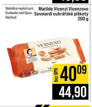 Matilde Vicenzi Vicenzovo Savoiardi cukrářské piškoty 200 g