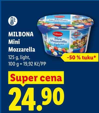 MILBONA Mini Mozzarella, 125 g 