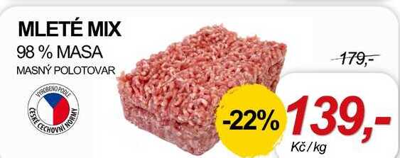 MLETÉ MIX 98% MASA MASNÝ POLOTOVAR, 1 kg