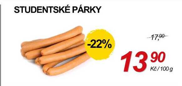 STUDENTSKÉ PÁRKY, 100 g