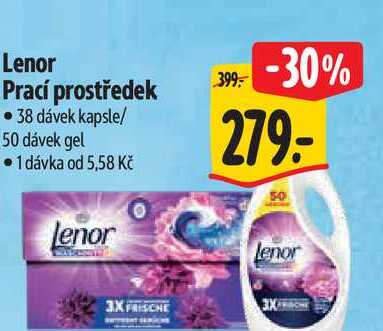 Lenor Prací prostředek 38 dávek kapsle/ 50 dávek gel 