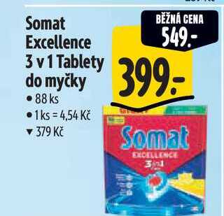 Somat Excellence 3 v 1 Tablety do myčky  88 ks
