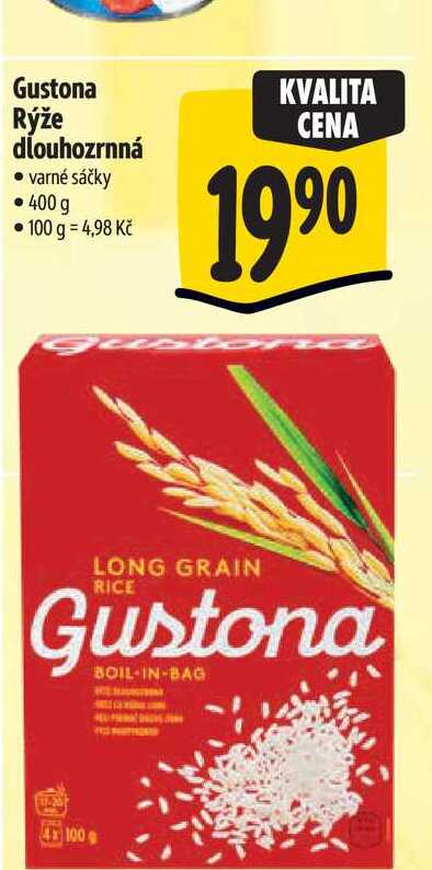 Gustona Rýže dlouhozrnná  varné sáčky  400 g 