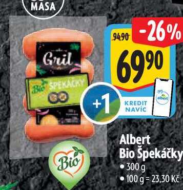 Albert Bio Špekáčky, 300 g