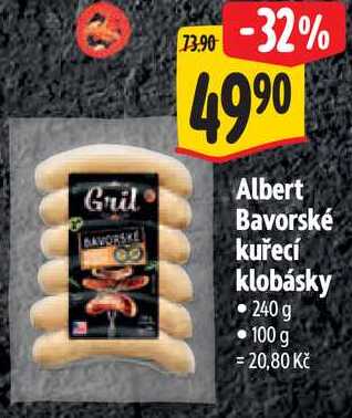 Albert Bavorské kuřecí klobásky, 240 g 