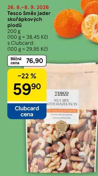 Tesco Směs jader skořápkových plodů, 200 g