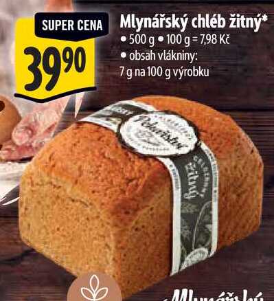 Mlynářský chléb žitný, 500 g
