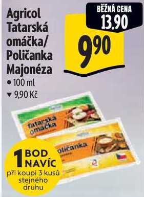 Agricol Tatarská omáčka/Poličanka Majonéza, 100 ml