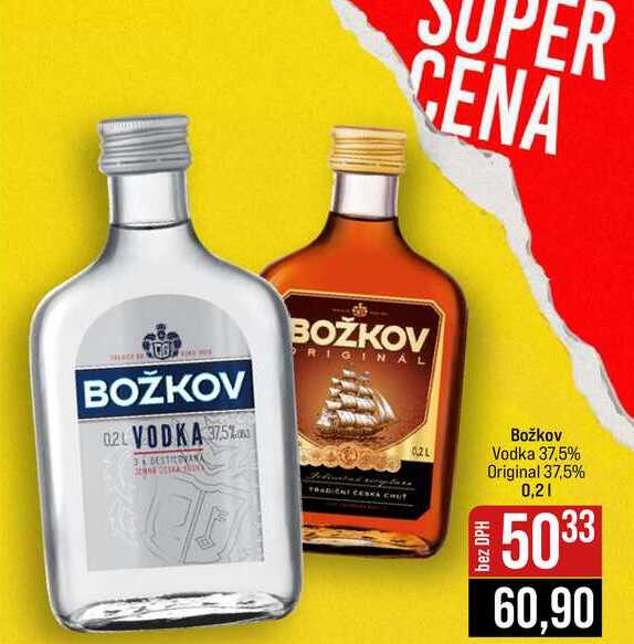 Božkov Vodka 37,5% Original 37,5% 0,2l