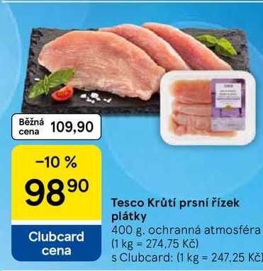 Tesco Krůtí prsní řízek plátky, 400 g 