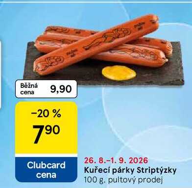 Kuřecí párky Striptýzky, 100 g