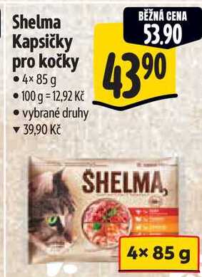 Shelma Kapsičky pro kočky, 4x 85 g