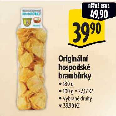 Originální hospodské brambůrky, 180 g