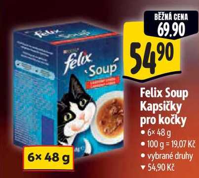 Felix Soup Kapsičky pro kočky, 6x 48 g
