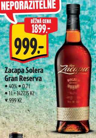 Zacapa Solera Gran Reserva, 0,7 l