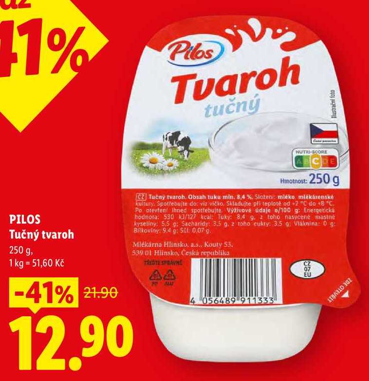 PILOS Tučný tvaroh, 250 g