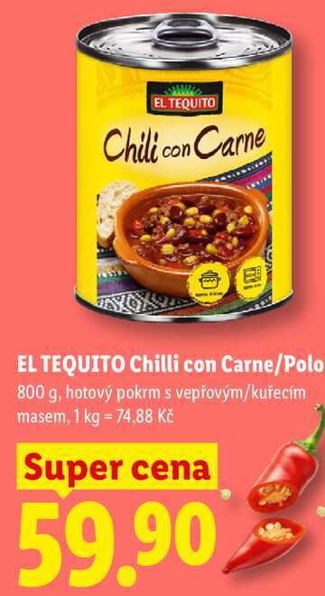 EL TEQUITO Chilli con Carne/Polo, 800 g