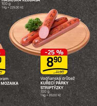 KUŘECÍ PÁRKY STRIPTÝZKY 100 g 