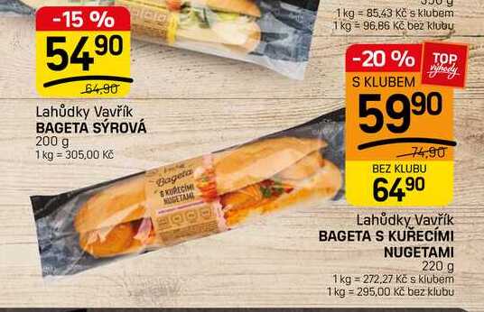 BAGETA S KUŘECÍMI NUGETAMI 220 g