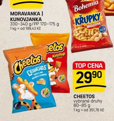 CHEETOS vybrané druhy 80-85 g