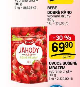 OVOCE SUŠENÉ MRAZEM vybrané druhy 30 g